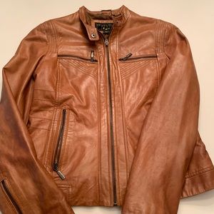 Bernardo motorcycle jacket in cognac